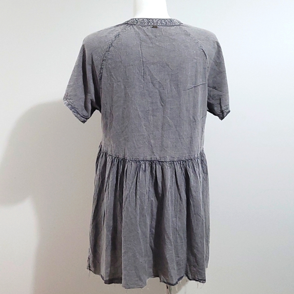 Thrills size 12 cotton faded grey dress with freyed hemline - Picture 8 of 11